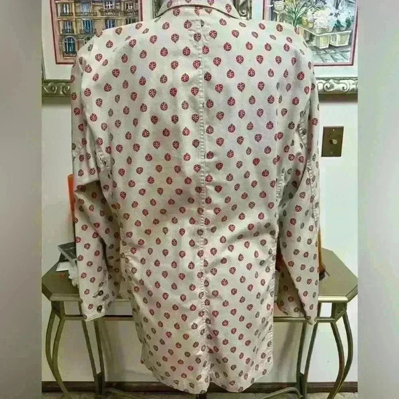 LIZWEAR LIGHTWEIGHT RED & BEIGE PRINT CASUAL BUSINESS BLAZER SIZE 14 ❣️⭐️ - Picture 4 of 12